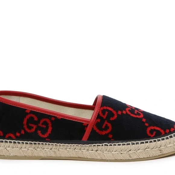 Gucci Monogram Velvet Espadrilles Size 35 - Picture 3 of 7